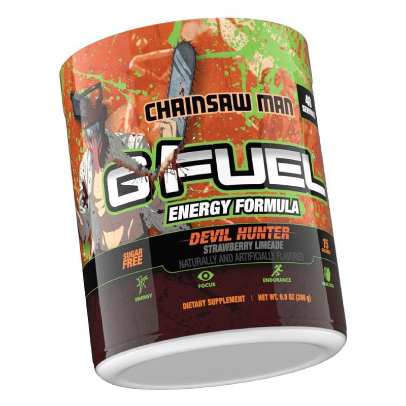G FUEL X Chainsaw Man Devil Hunter Collector Box Strawberry Limeade Beverage with Chainsaw Man Shaker Cup & Pochita Sticker - Sport