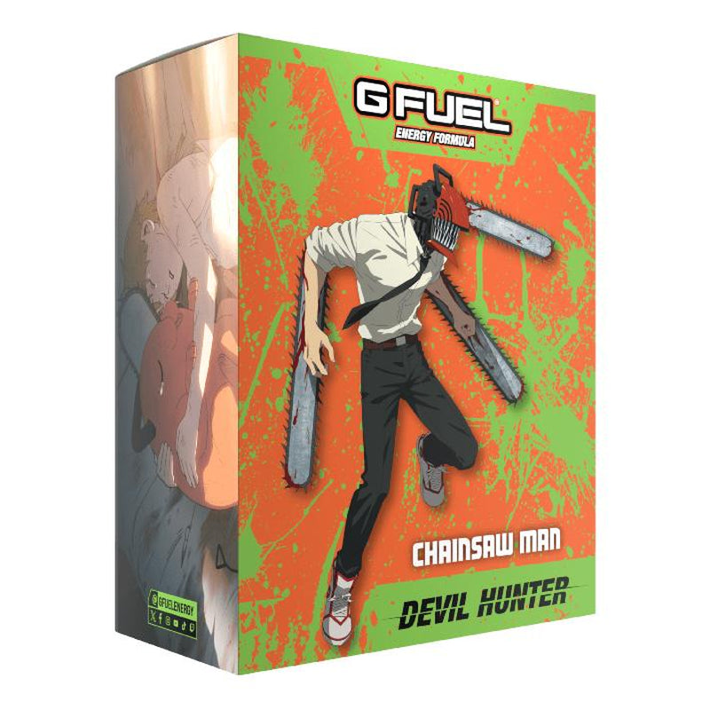 G FUEL X Chainsaw Man Devil Hunter Collector Box Strawberry Limeade Beverage with Chainsaw Man Shaker Cup & Pochita Sticker - Sport
