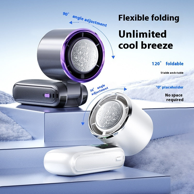 Gadgets Shack Handheld Fan – Adjustable Speeds, Foldable Design & Ice Pack for Instant Chill
