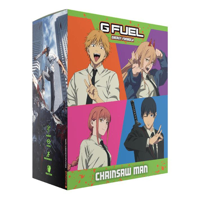 G FUEL X Chainsaw Man Devil Hunter Collector Box Strawberry Limeade Beverage with Chainsaw Man Shaker Cup & Pochita Sticker - Sport