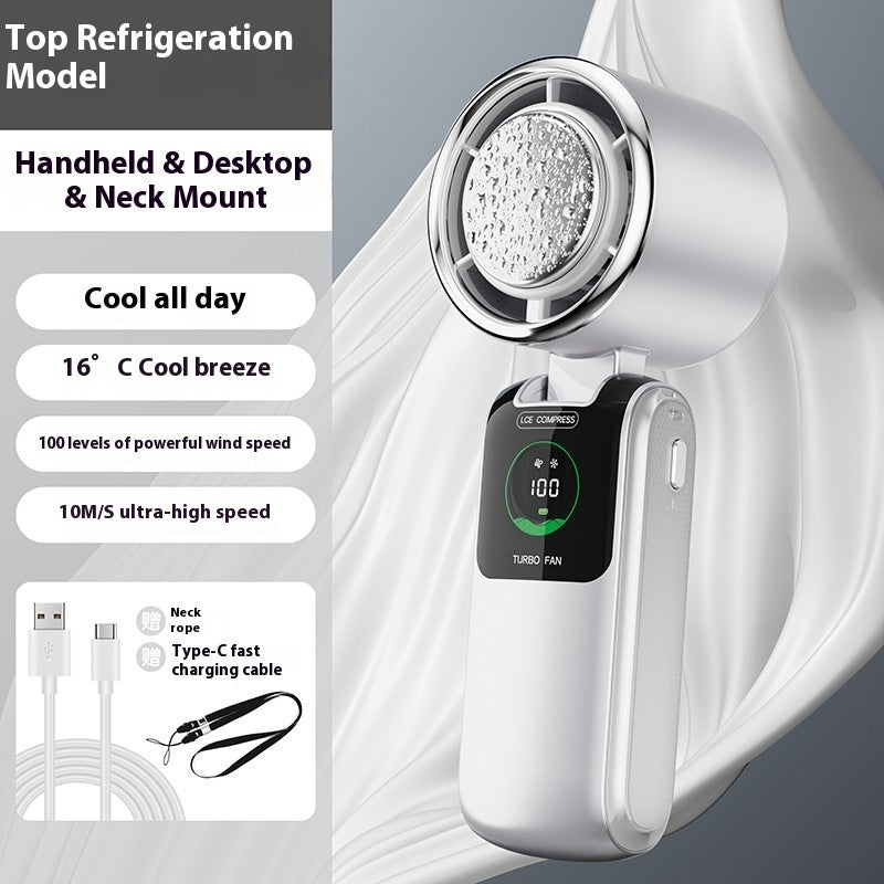 Gadgets Shack Handheld Fan – Adjustable Speeds, Foldable Design & Ice Pack for Instant Chill