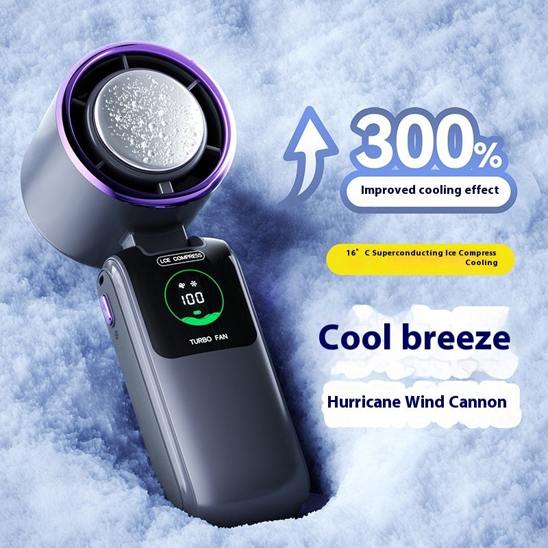 Gadgets Shack Handheld Fan – Adjustable Speeds, Foldable Design & Ice Pack for Instant Chill