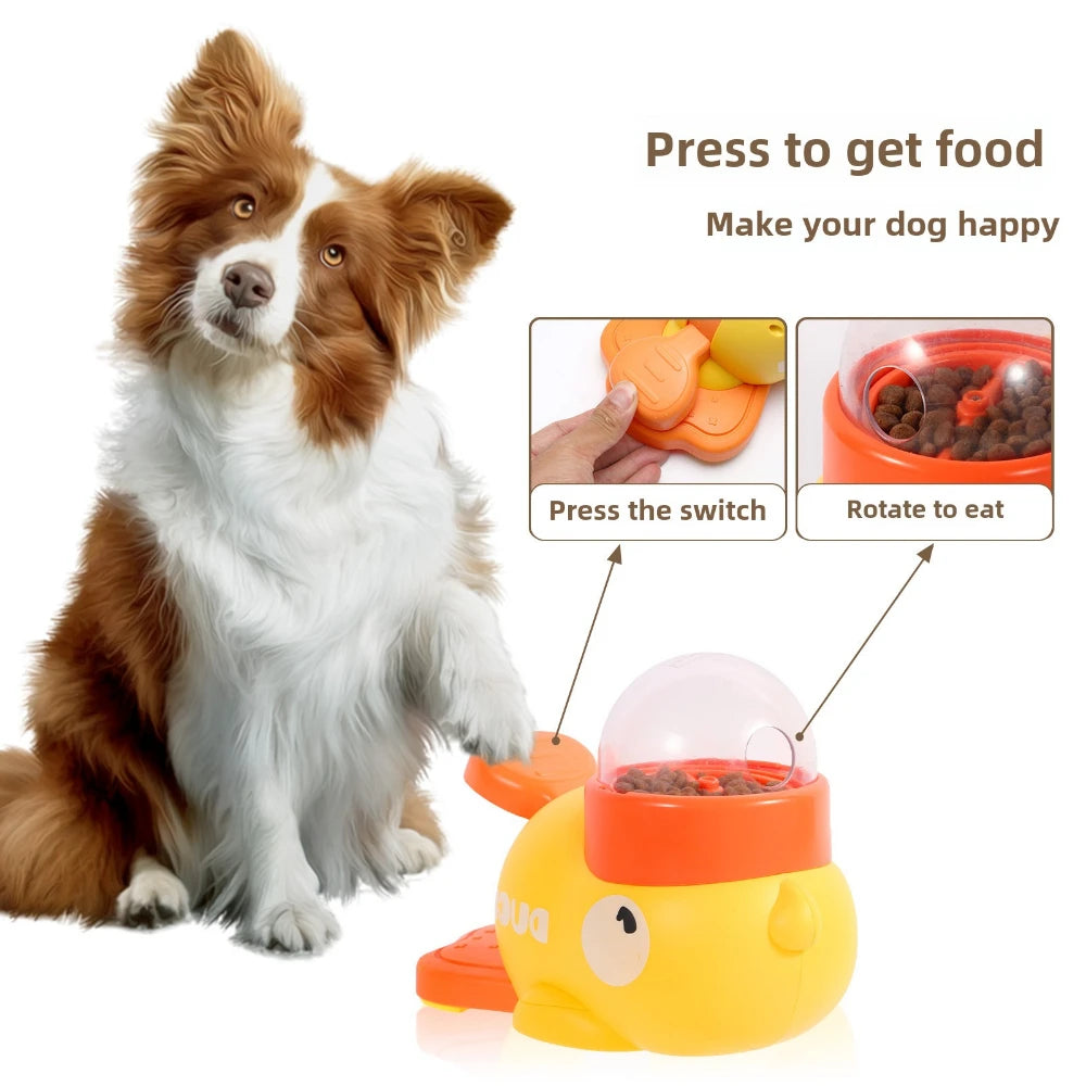 Yellow Duck Interactive Dog Food Dispenser Feeder for Cats Puzzle Durable Plastic Training Toys Cat Snack Feeding and Water Pet