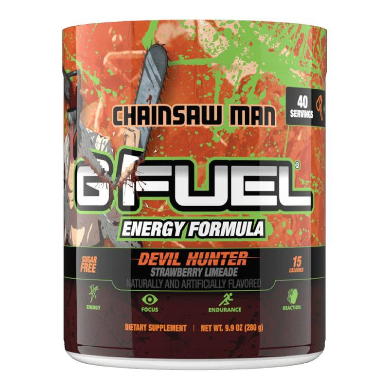 G FUEL X Chainsaw Man Devil Hunter Collector Box Strawberry Limeade Beverage with Chainsaw Man Shaker Cup & Pochita Sticker - Sport